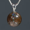 Australian Boulder Matrix Opal Silver Loop Pendant with Silver Chain Code -SB26