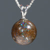 Australian Boulder Matrix Opal Silver Loop Pendant with Silver Chain Code -SB26
