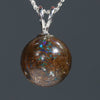 Australian Boulder Matrix Opal Silver Loop Pendant with Silver Chain Code -SB26