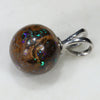 Australian Boulder Matrix Opal Silver Pendant with Silver Chain (10mm x 10mm) Code -SB27