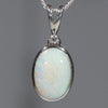 Solid white Opal-Diamond-Sterling Silver