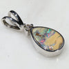 Natural Australian Solid Boulder Opal Pendant with Diamond