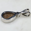 Natural Australian Boulder Opal and Diamond Silver Pendant with Silver Chain (8mm x 6mm)  Code -SDA257