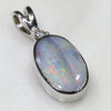 Natural Australian Boulder Opal and Diamond Silver Pendant with Silver Chain (11mm x 7.5mm)  Code -SD34