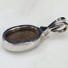 Natural Australian Boulder Opal and Diamond Silver Pendant with Silver Chain (11mm x 7.5mm)  Code -SD34