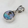 Natural Australian Boulder Opal and Diamond Silver Pendant with Silver Chain Code -SD36