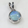 Natural Australian Boulder Opal and Diamond Silver Pendant with Silver Chain Code -SD32