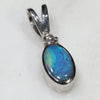 Natural Australian Boulder Opal and Diamond Silver Pendant with Silver Chain Code -SD16