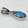 Natural Australian Boulder Opal and Diamond Silver Pendant with Silver Chain Code -SD16