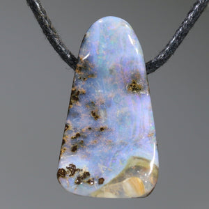 Australian Solid Boulder Opal Side Drill Pendant