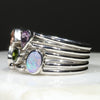 Australian  Boulder Opal and Gem Stone Silver Ring - Size 7 Code - SRD34