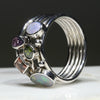 Australian  Boulder Opal and Gem Stone Silver Ring - Size 7 Code - SRD34