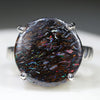 Natural Australian Boulder Opal Matrix Silver Ring - Size 8 Code - R249