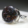 Natural Australian Boulder Opal Matrix Silver Ring - Size 8 Code - R249
