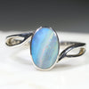 Natural Australian Boulder Opal Silver Ring - Size 11.5 Code - R241