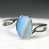Natural Australian Solid Boulder Opal Ring