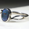 Natural Australian Boulder Opal Silver Ring - Size 11.5 Code - R257