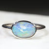 Natural Australian Solid Boulder Opal Ring