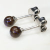 Australian Boulder Opal Matrix Silver Earring Studs (4.5mm x 4.5mm) Code-SE517