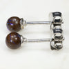 Australian Boulder Opal Matrix Silver Earring Studs (4.5mm x 4.5mm) Code-SE517