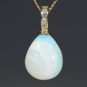 Opal and Diamond Gold Pendant Code -GPA155