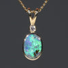 18k Gold Natural Boulder Opal Pendant