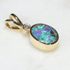 Natural Australian Boulder Opal and Diamond 18k Gold Pendant Code -GPA144