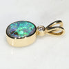 Natural Australian Boulder Opal and Diamond 18k Gold Pendant Code -GPA144