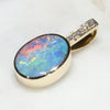 Natural  Australian Boulder  Opal  and Diamond Gold Pendant Code -GPA136