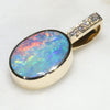 Natural  Australian Boulder  Opal  and Diamond Gold Pendant Code -GPA136
