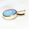 Natural  Australian Boulder  Opal  and Diamond Gold Pendant Code -GPA136