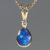 Natural Australian Boulder Opal and Diamond 18k Gold Pendant Code -GPA145