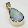 Natural Australian Boulder Opal and Diamond Gold Pendant Code -GPA151
