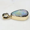 Natural Australian Boulder Opal and Diamond Gold Pendant Code -GPA151