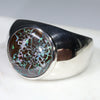 Natural Boulder Opal Matrix Mens Silver Ring -Size 13.25 Code-SM74