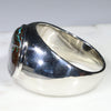 Natural Boulder Opal Matrix Mens Silver Ring -Size 13.25 Code-SM74