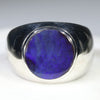 Natural Boulder Opal Mens Silver Ring -Size 13 Code-SM71