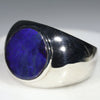 Natural Boulder Opal Mens Silver Ring -Size 13 Code-SM71