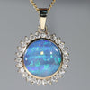 Round Opal Gold Pendant Front