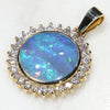 Round Ocean Blue Opal