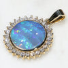 Beautiful  Natural Australian Boulder Opal and Diamond Gold Pendant (12mm x 12mm) Code -GP109