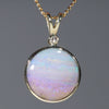 10k Gold and Diamond Solid Boulder Opal Pendant