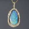 Natural Australian Boulder Opal and Diamond Pendant
