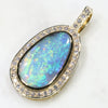 18k Gold Boulder Opal and Diamond Pendant