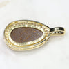 Natural Australian Boulder Opal and Diamond  Gold Pendant (18mm x 11mm) Code -PL41
