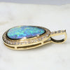 Natural Australian Boulder Opal and Diamond  Gold Pendant (18mm x 11mm) Code -PL41