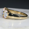 Australian Solid White Opal and Diamond Trilogy Gold  Ring - Size 7 Code-RL24