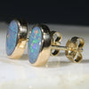Natural Australian Boulder Opal Gold Earring Studs Code -GE15