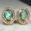 Anniversary 18k Gold and Diamonds Opal Earrings 