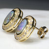 Gold Opal Earrings Side View